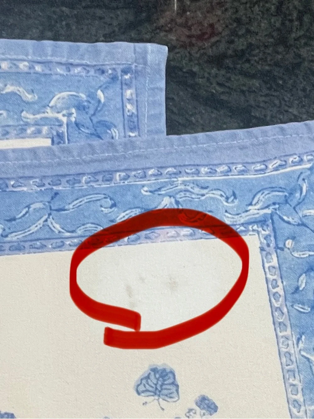 Placemat & Napkin Set Blue, White & Pink Indian Block Floral Set 10 Pieces